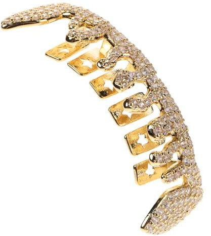 ROMISBABA Grills Für Männer Mit Goldenem Überzug Hip Hop Zähne Modische Mundgrills Für Kostümpartys Und Festivals Einzigartiges Design Und Komfortable Passform
