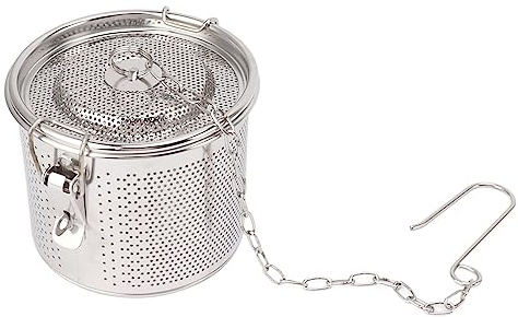 Akozon Verstellbarer Garkorb, Gewürzsieb für Eintöpfe, Suppensieb, Kräuterteefilter, für Brühen und Marinaden (Durchmesser 12 cm)