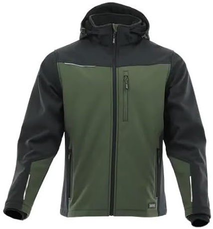 Chaqueta Softshell impermeable para hombre y mujer con capucha desmontable, cortavientos, transpirable, chaqueta cómoda, ligera y flexible para trabajo o senderismo, softshell actividades en exterior