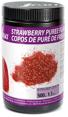 SOSA Fresa liofilizada en escamas con pepitas - Colorante y potenciador de sabor - Bote 500grs - Uso alimentario