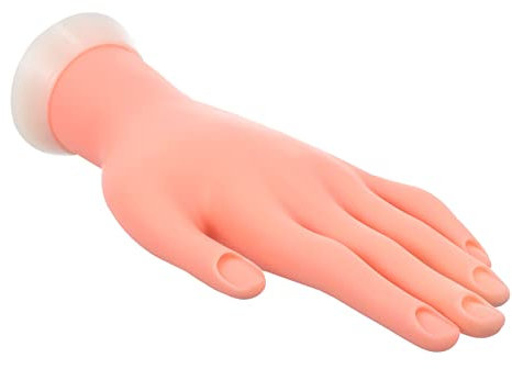 Ipetboom Modèle De Fausse Main Flexible Pour Pratique Manucure Des Mains Outil De Nail Art En Silicone Taille Medium Couleur Chair Pour Entraînement Au Nail Art