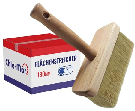 Chle-Mar Malerpinsel Flächenstreicher 180mm, Breiter Lackierpinsel | für Wandfarbe & Lack, Paint Brush & Ölpinsel, Breiter Maler Pinsel