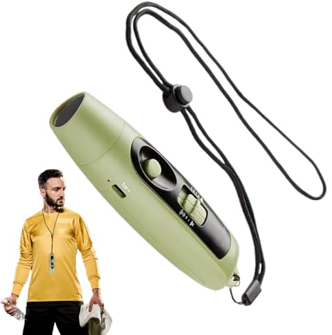 Silbato electrónico, silbato eléctrico, multiusos, dispositivo portátil, ajustable, 3 dispositivos ruidosos diferentes, silbato de seguridad para deportes al aire libre, recargable por USB, con cordón