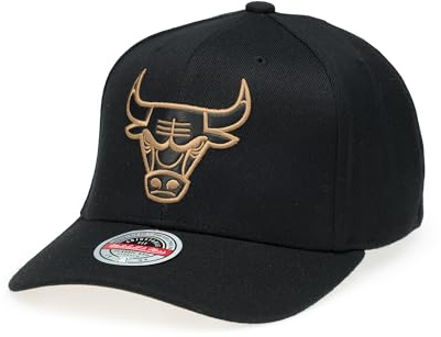 Mitchell & Ness NBA Leather Logo Classic Red Snapback Cap - 100% Polyester, verstellbar, Herren, Frauen, Kinder, Unisex, Frühling, Sommer, Herbst, Winter