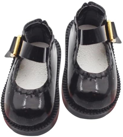 Parliky Miniatur Puppenschuhe Schwarz aus Baumwolle Kleine Stoffschuhe für Bjd Puppen Detailgetreue Mini Schuhe als Puppenzubehör und Miniatur Haus Dekoration