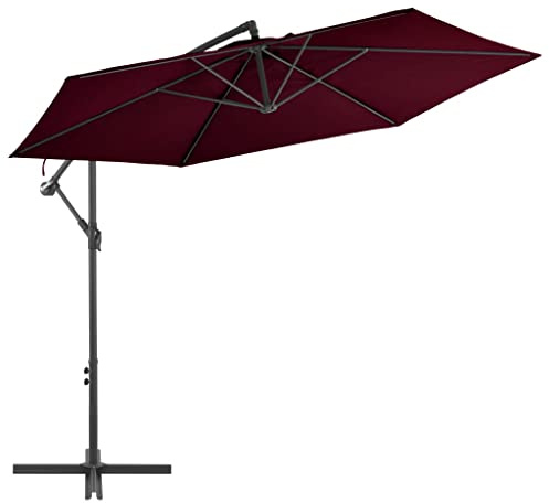 Générique Parasol de Jardin en Porte-à-Faux avec mât en Aluminium,Maison & Jardin,Pelouses & Jardins,Vie en extérieur,Parasols & voiles d'ombrage,Rouge,14.15 KG,313754