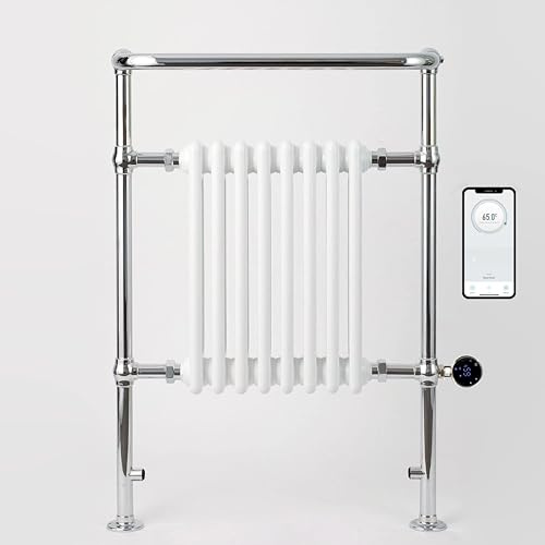 Windsor Electric WiFi Column Radiator Heated Towel Rail 963mm H x 673mm W | Smart WiFi Controlled, Traditional Design, 7 Day Programming, App Compatibility, Old School Style