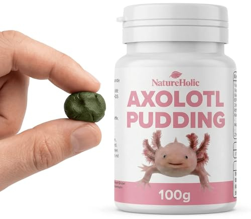 NatureHolic Axolotl Pudding - Formbare Futterpaste für Axolotl | 100% tierisches Protein | Ideal für Pinzettenfütterung | Omega-3 DHA & Präbiotika | 100 g | Made in Germany