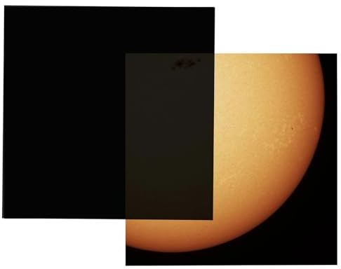 Absolute Eclipse Filtro Solare per Telescopio, Binocolo e Fotocamera | Pellicola Solare DIY da Ritagliare per Eclissi e Foto del Sole | OD 5.6 | Testato ISO 12312-2 | 150 x 150 mm