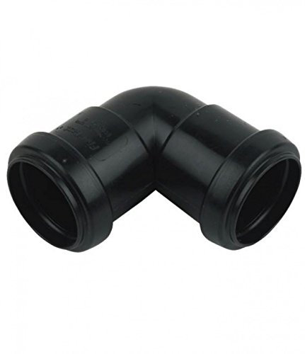 FLOPLAST 40mm Black Pushfit Waste Pipe Knuckle - Bag of 2