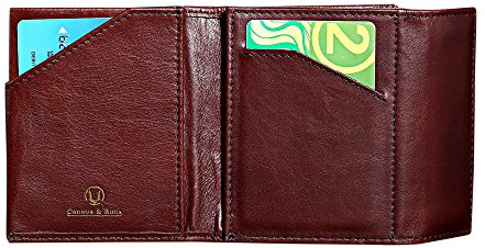 Cronus & Rhea® | Luxus Geldbörse mit Münzfach aus exklusivem Leder (Demeter) | Geldbeutel - Brieftasche - Kartenhalter - Geldklammer | Echtleder | Mit eleganter Geschenkbox | Herren (Dunkelbraun)