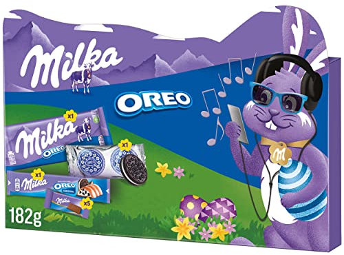 Milka & OREO Osterbox – Schoko Geschenkbox mit 8 zarten Leckereien – Osterschokolade für OREO Fans – 182g