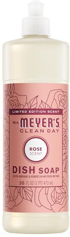 MRS. MEYER'S CLEAN DAY Liquid Dish Soap, Rose, 16 fl. oz