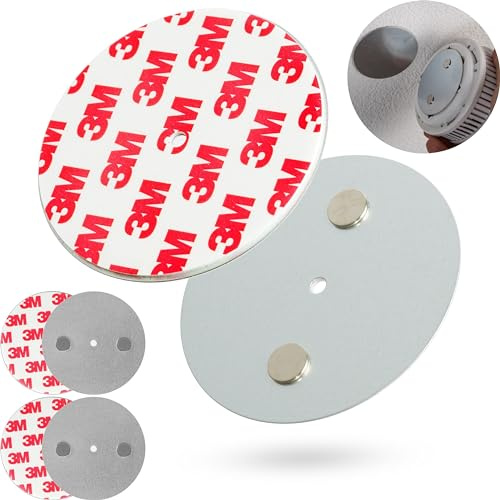 Rauchmelder Magnethalter, 3 Stück, Ø 70 mm Durchmesser, zum Kleben an die Decke, Magnethalterung mit Befestigung ohne Bohren, Halter für Feuermelder und Rauchwarnmelder, Warngerät Klebepad Halterung