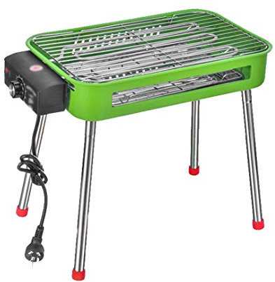 GQF BBQ Portable sans fumée électrique 1800W revêtement antiadhésif à température réglable Nettoyage Amovible Convient pour 5-8 Personnes sans ustensiles de Cuisson