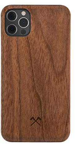 Woodcessories - Handyhülle kompatibel mit iPhone 12 Pro Max Hülle Holz, Echtholz - EcoSlim Case (Walnuss)