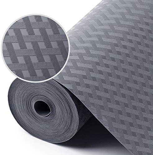 Shelf Liners for Kitchen Cabinets Refrigerator Liners Waterproof & Oil-Proof Kitchen Cupboard Liner Plastic Drawer Mats EVA Material Non Adhesive Fridge Liner for Shelves - Gray 11.8 x 59 Inches