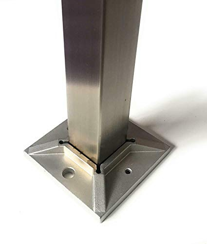 Edelstahl Geländerpfosten mit Bodenflansch Handlauf Treppengeländer Balkon (70 cm)