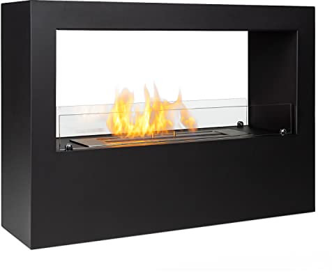 blumfeldt Fiamme Scoppi Ethanol Kamin - Kamin Ethanol mit bis zu 6 h Brenndauer, Edelstahlbrenner mit 3 Liter Volumen, verbrennt geruchsneutral und rückstandsfrei, Löschwerkzeug, schwarz