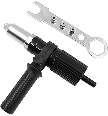 Shiwaki Adaptador de Pistola de Remache eléctrico Conector de Cabeza de trozo con Mango Antideslizante Juego de Herramientas manuales Profesionales Adaptador de Junta de Taladro Tuerca Remachadora