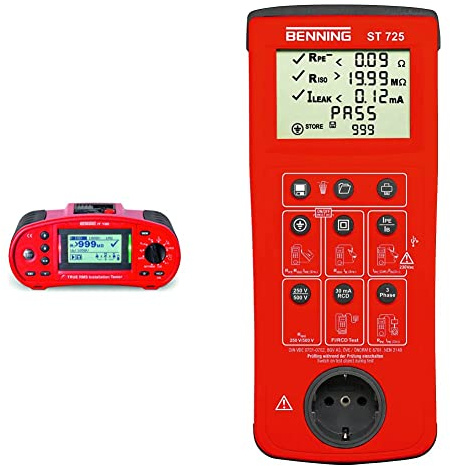 Benning 044103 IT 130 Installationstestgerät, Rot & 050316 ST 725 Gerätetester