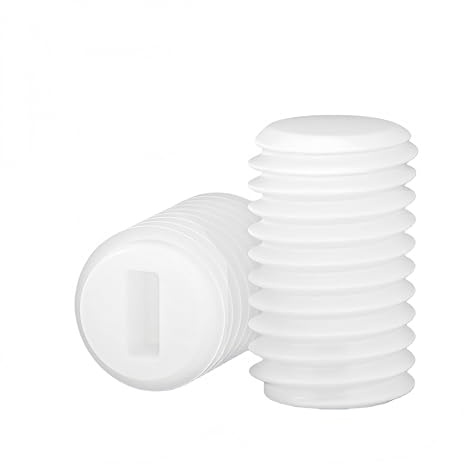 Lot de 100 vis sans tête M5 x 8 mm en nylon blanc