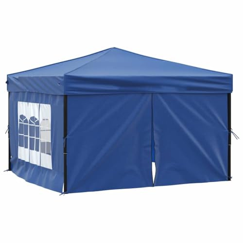 vidaXL Tente de réception Pliable avec parois Bleu 3x3 m