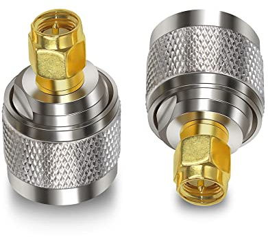 TUOLNK Connettore coassiale da SMA a N Adattatore coassiale da SMA maschio a N maschio per cavo di prolunga antenna Wi-Fi 2 pezzi
