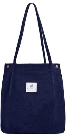 Damen Handtasche Kord Shopper Cord Tote Bag fur Reisen Alltag Schule Arbeit