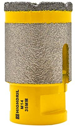 HIGHDRIL Diamant Fingerfräser - 35MM Trockenbohrer zum Bohren, Fräsen und Vergrößern von Löchern in Keramik, Porzellan, Fliesen, Marmor, Granit und Kunststein