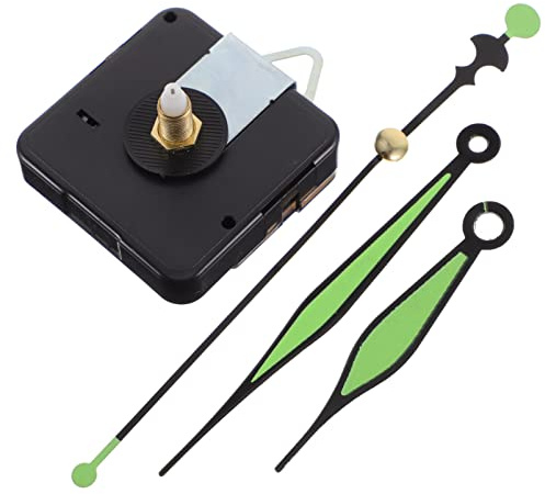 OSALADI Leuchtzeiger-Set Für Quarzuhrwerk Ersatzmotor Batteriebetriebenes Uhrwerk Mit Geräuschlosem Schleichendem Mechanismus Und Fluoreszierenden Zeigern Für DIY Uhr Reparatur