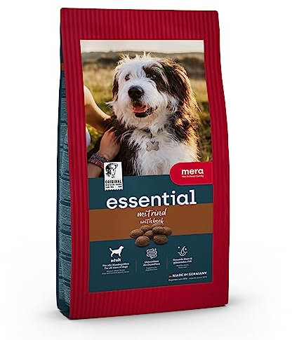 mera Essential Rind, Hundetrockenfutter für ausgewachsene normal aktive Hunde (12,5kg)