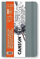 Canson Graduate Sketch & Notes, Hard Cover Art Journal, 5.5x8.5 inches, 92 Sheets — Notebook for Pencil, Charcoal, Pen, Journaling, Illustration