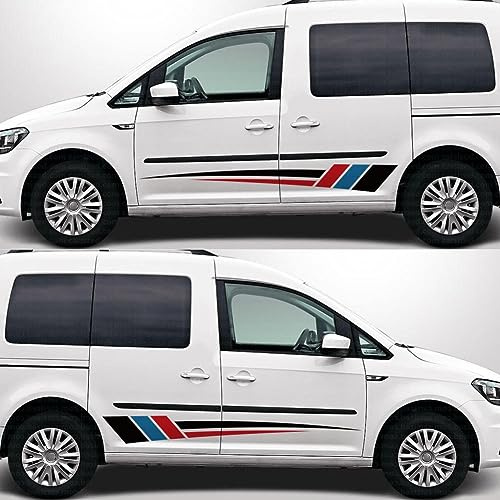 2 STÜCKE Auto Seitentür Aufkleber, für V = W Caddy MK2 MK3 MK4 2 3 4 Maxi Kombi Camper Van Vinyl Aufkleber Auto Tuning Zubehör