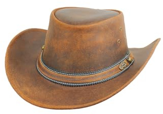 Black Jungle Dayton Lederhut, Westernhut, Australienhut, Cowboyhut
