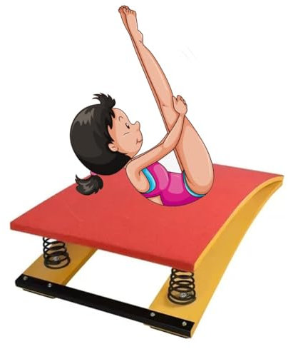 GRRICEPL Kinderturn-Sprungbrett, Federpedal-Gymnastik-Salto-Booster, Elastische Rampe, Zuladung 65 Kg / 140 Lbs (Farbe : Rosso, Größe : 120x60CM)