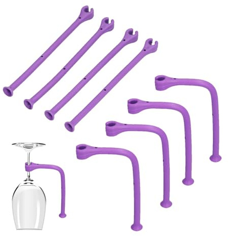 Geschirrspüler Wein Glas Halter, 8Pcs Wein Glas Halter Geschirrspüler Stemware Halter Geschirrspüler Rack Flexible Silikon Stemware Saver Weingläser Rack Wein Glas Schutz Tether für Geschirrspüler