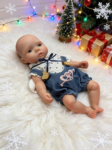 Abenduot 11-Zoll-Vollsilikon-Baby-Puppe Mädchen Anatomisch korrekte weiche Silikon Reborn-Puppen für Kind Geburtstag Sammlerstücke