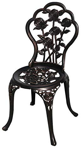 Balkontisch und -Stuhl aus Aluminiumguss, Freizeitstuhl aus Eisenkunst, Gartenmöbel-Set mit Kleiner Kaffeetisch-Kombination, Bistrotisch- und Stuhlset (Stuhl)