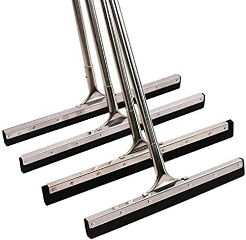 Professional Stainless Steel Floor Squeegee Outdoor Heavy Duty Wide 60cm With Handle Foam Bathroom Floor Squeegee Blade Rubber Garage Hard Floor Cleaning Wiper Durable
