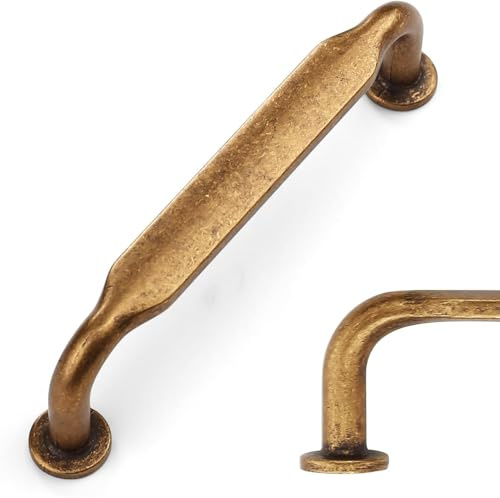 Amerdeco 10 Pièces Rétro Poignee de Meuble Cuisine bronze 128mm Alliage de zinc Poignées Meubles avec Vis, pour Bureaux, Tiroirs, Armoires, Placard UK0071