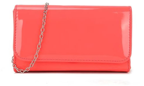 A2ZUKFASHION Bolso de mano de charol con asa superior para mujer, para boda, fiesta, graduación, noche, hombro, Fucsia neón