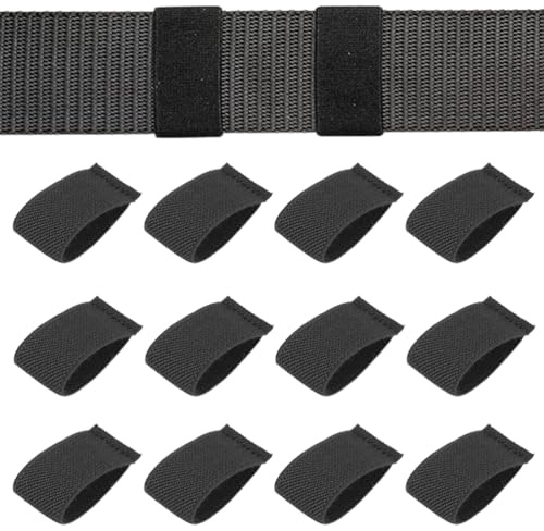 JchEnye Elastischer Gürtelhalter 12 Stück, Gürtelschlaufen für Rucksackgurte und Gürtel (schwarz)