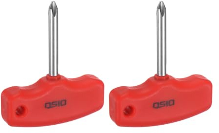 sourcing map Lot de 2 tournevis cruciformes PH2 avec poignée en T #2 Tournevis magnétique CR-V Tournevis de poche pour réparation de bricolage, rouge