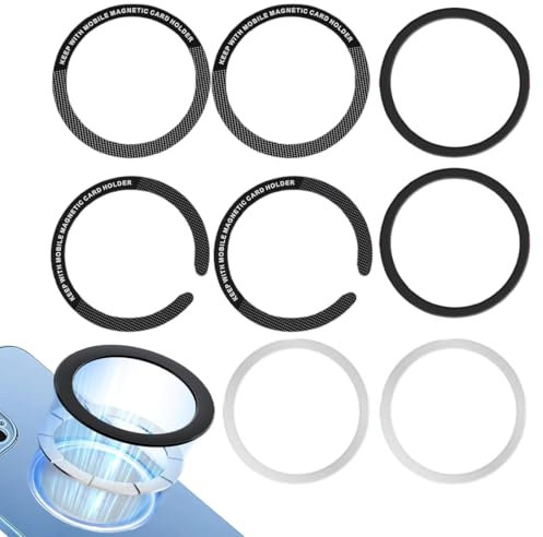 MIRKUZI Caricabatterie a induzione, 8 pezzi Adesivo ad anello magnetico universale per telefono cellulare compatibile con caricabatterie e accessori Caricabatterie wireless magnetico
