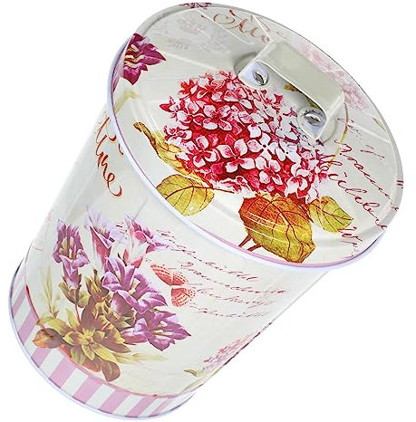 SHOWERORO Large Capacity Cookie Box Lid, Metal Candy Tin Storage Container, European Flower Pattern Snack Jar for Kitchen and Party Use