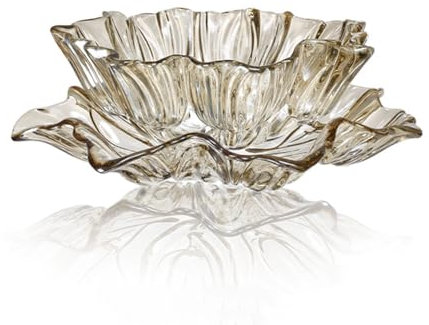 JUNYFFF Corbeille À Fruits en Bol Décoratif, Panier À Fruits en Multicolore, Verre en Cristal Coupe De Fruits Ménage Maison Créative Pot De Bonbons Salon Moderne Présentoir À Fruits, 2Pcs,Gris