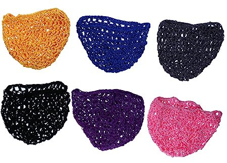 minkissy Gehäkeltes Haarnetz Mesh Netzschlafmütze Damen Netzkappe Atmungsaktiv Leicht Für Schlaf Reise 6 Stück Farben Mix