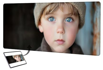 Personalisiertes Mousepad mit Foto, 1200x600mm Gaming Mauspad Personalisiert, Mauspad Selbst Gestalten, Schreibtischunterlage mit rutschfeste Unterseite, Personalisierte Geschenke für Gamer, Büro I-9