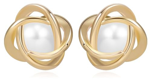 QUADRI – pärlörhängen silver 925 – dam födelsedag presentidé – örhängen silver 925 med vita sötvattenspärlor – presentask ingår, S, Sterlingsilver, Ingen ädelsten